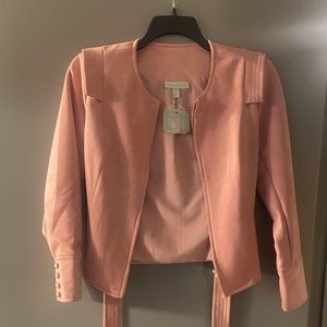 Ryegrass Women's Desert Rose Faux Suede Lightweight Cropped Jacket Size 10